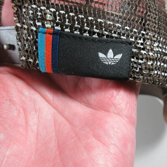 adidas ORIGINALS womens 2tone brown paisley corduroy trucker snapback hat EUC - Picture 3 of 8